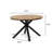 Outdoor Dining Table, Teak Acacia Wood Tabletop And Black Metal Leg