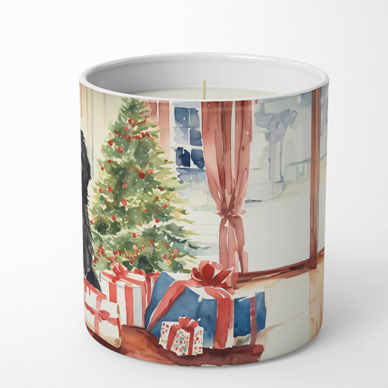 Bougie de Noël parfumée avec support en céramique