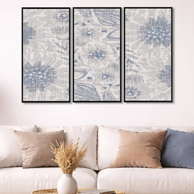 Ensemble de 3 reproductions d'art sur toile encadrées vintage