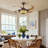 48" Stained Glass Style Ceiling Fan With LED Lights And Remote Control