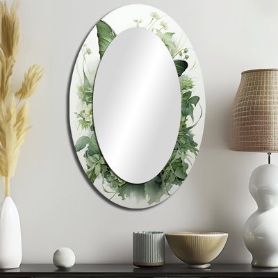 Miroir mural vert Green Butterfly Whirling Beauty
