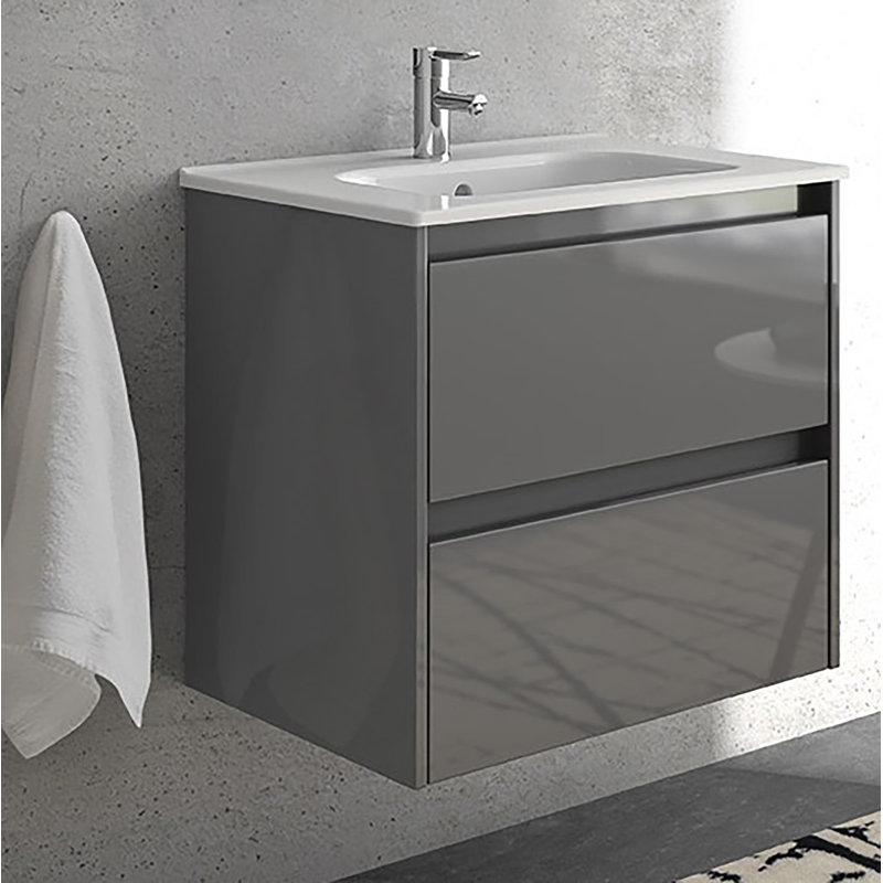 Ensemble de meuble-lavabo simple 24 po Malvina, Anthracite