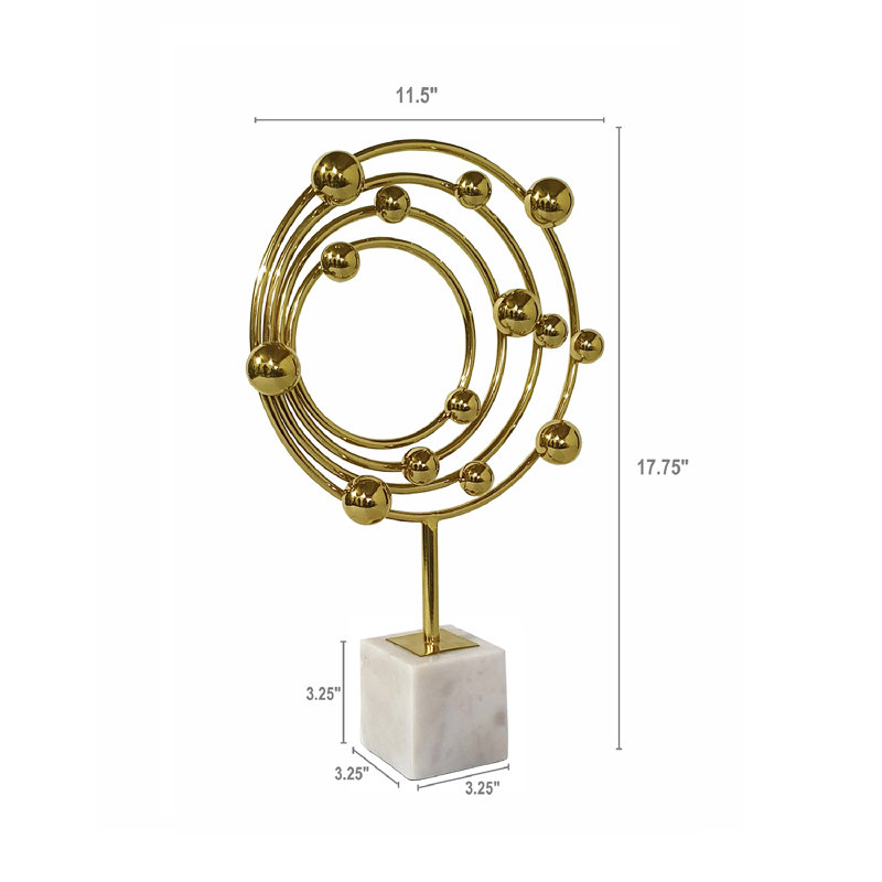 Galaxie statuaire, H 17,8 po x l 11,5 po x P 3,3 po, Crème / doré
