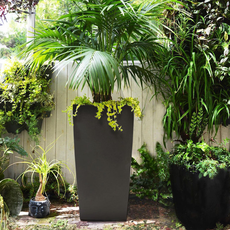 Plant Pot, Black, 89cm H x 43cm W x 43cm D