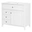 Meuble-lavabo blanc 36 po avec lavabo, panneau de fibres à densité moyenne moderne et bois d'hévéa, 3 tiroirs et tablette réglable, autoportant pour le rangement et l'organisation-53591793
