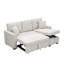 Canapé modulaire en mélange de lin avec lit escamotable et rangement pour chaise longue-972932773