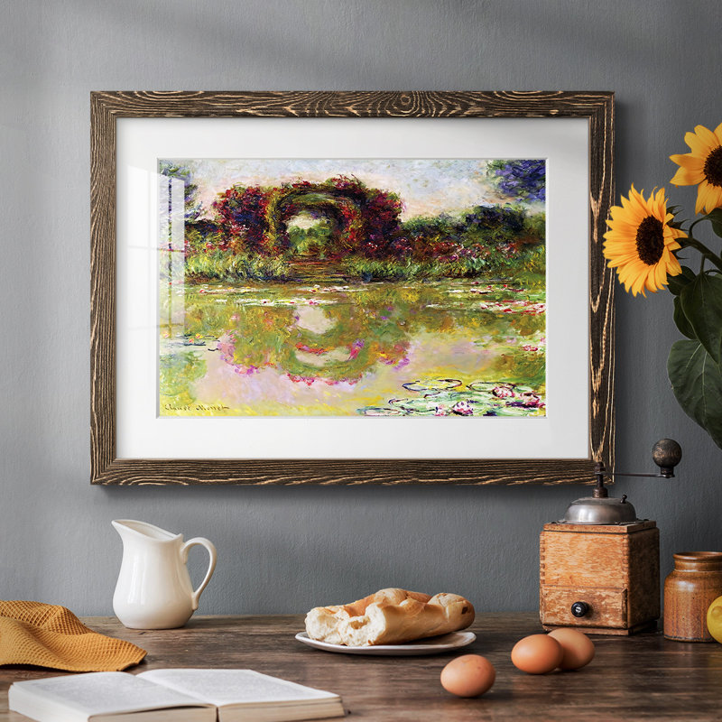 Rose Arches at Giverny, 1913 - Peinture d'un seul cadre, Noyer, H 18 po x l 26 po x P 1,5 po