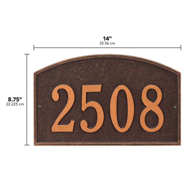 Plaque d'adresse murale sur 1 ligne Legacy, Cuivre antique, Oui