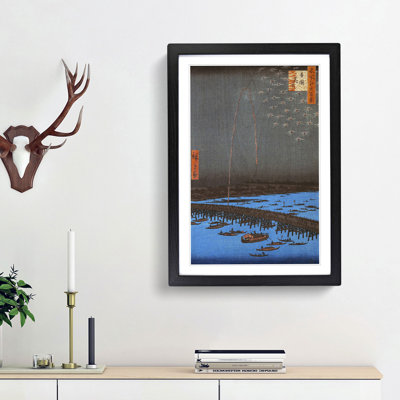 Fireworks at Ryogoku Bridge by Utagawa Hiroshige - Picture Frame Art Print