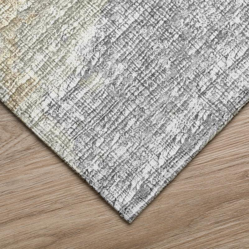 Washable Abstract Indoor / Outdoor Rug, Rectangle 8' x 10'