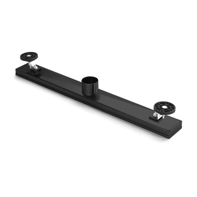 Caniveau de douche linéaire, 76 cm (30 po), acier inoxydable 304, noir mat, avec pieds de nivellement