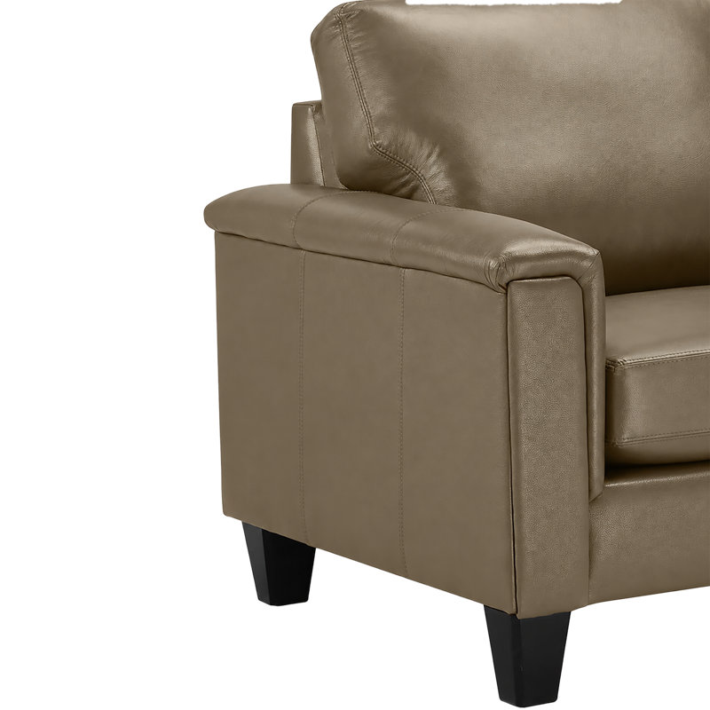 Ensemble de salon en cuir véritable Deboer, Similicuir taupe, 3 Pieces: Sofa, 2 Chair