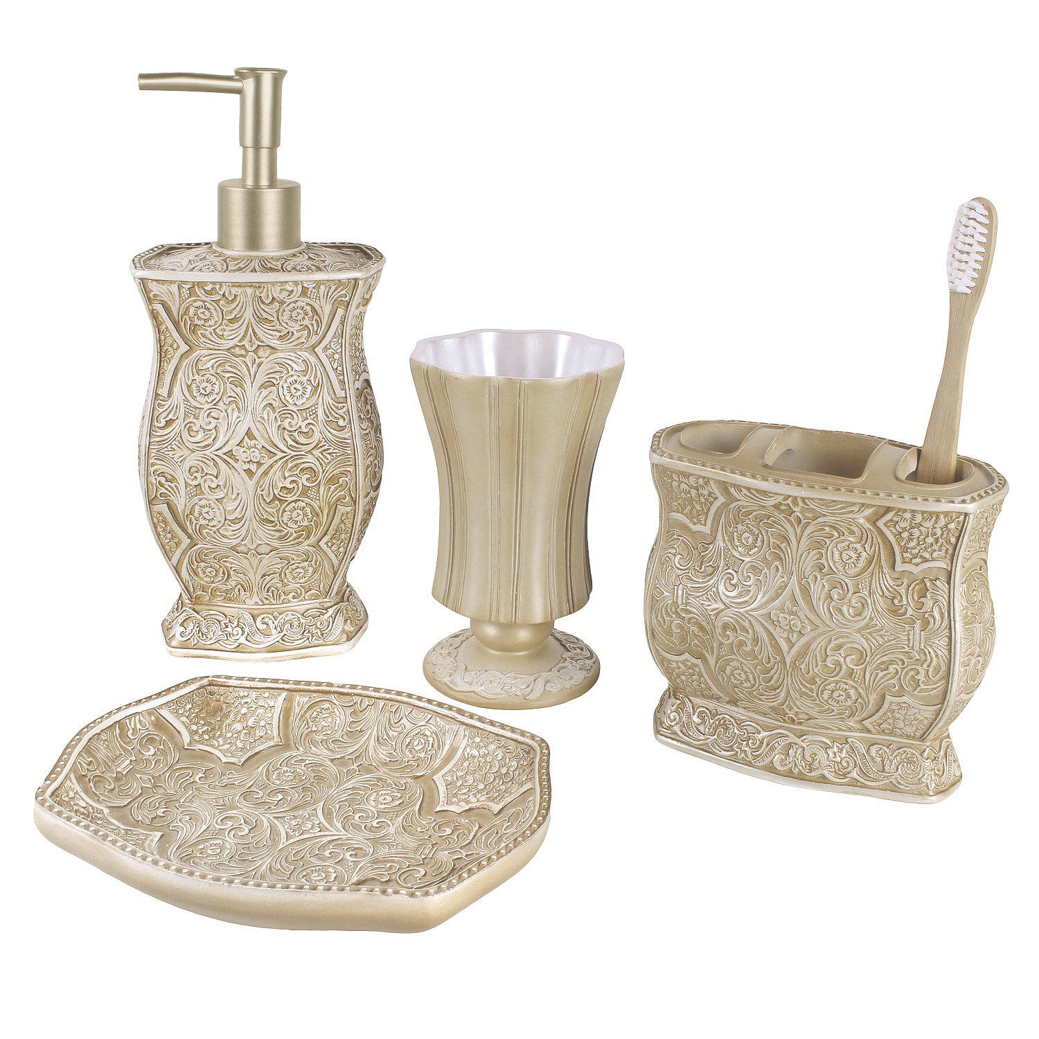 Creative Scents 4 Piece Bathroom Accessory Set & Reviews Wayfair