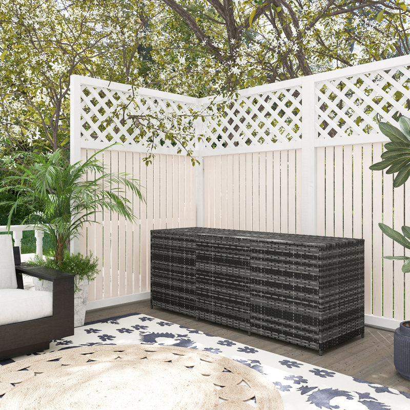 Boîte de rangement d'extérieur de 175 gallons avec doublure intérieure Outsunny, Gris
