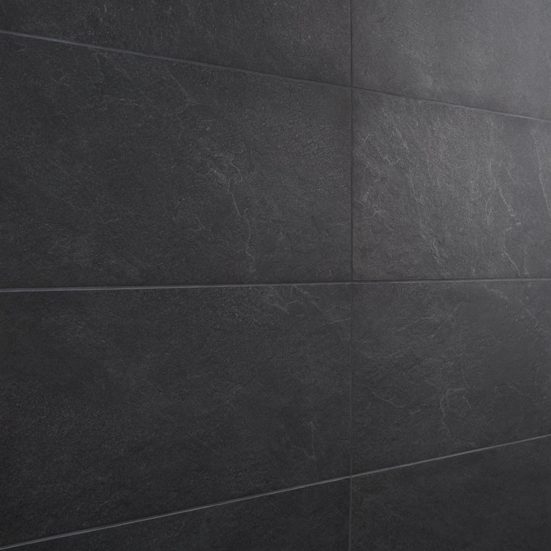 Monolith 11.81 In. X 23.62 In. Matte Porcelain Floor And Wall Tile (13.55 Sq. Ft. / Case), Charcoal Black