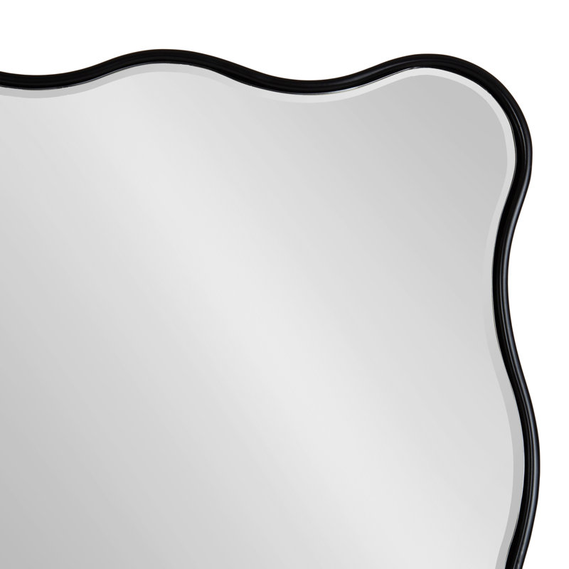 Miroir de salle de bain rectangulaire festonné, Noir, noir, noir, noir, 36 po x 24 po