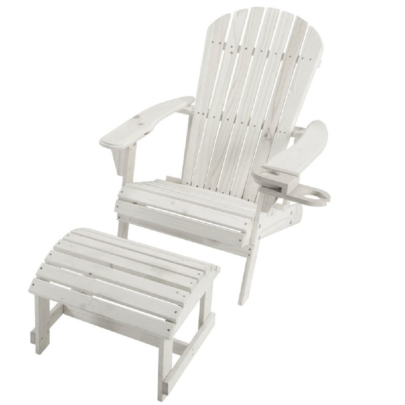 Artiana Pine Outdoor Adirondack Chair, White