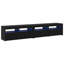 TV Cabinet Set 3 Pcs Black Oak Engineered Wood-1465420461