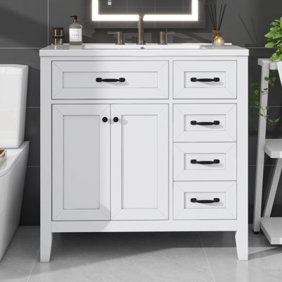 Meuble-lavabo simple 36 po avec tiroirs pratiques