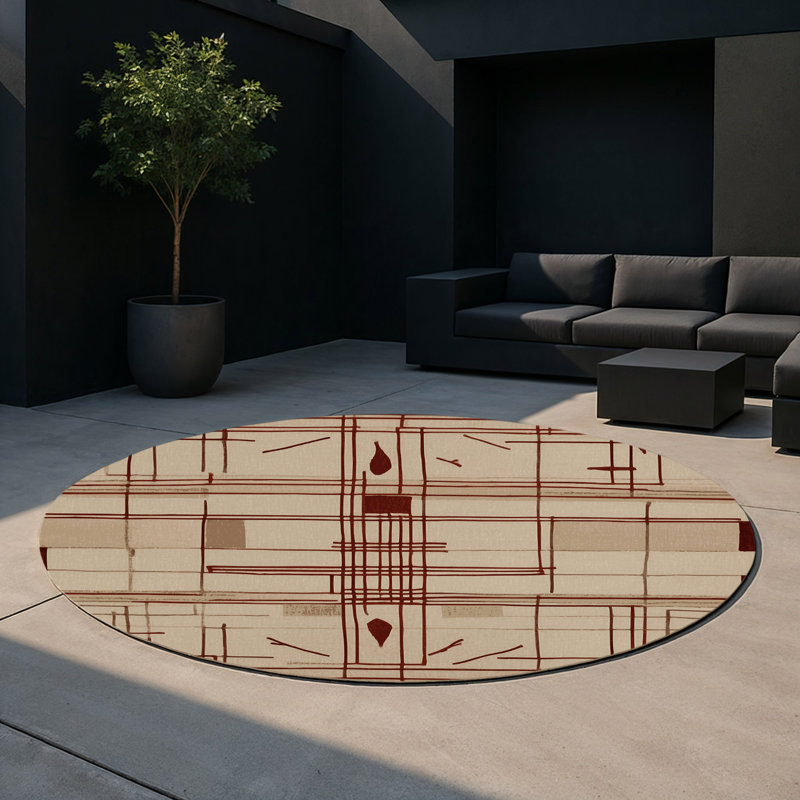 Tapis intérieur et extérieur Diagonal Drift, Rond 5 pi