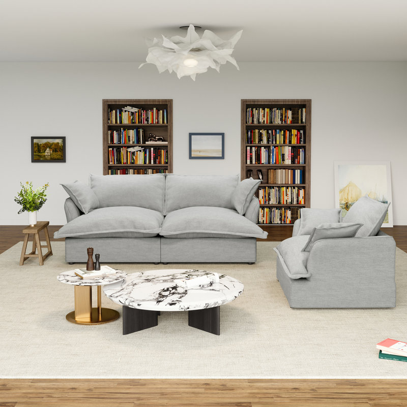 Canapé modulaire rembourré, Gris