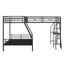 Lit simple superposé en forme de L simple au-dessus d'un lit mezzanine simple avec bureau et 2 échelles