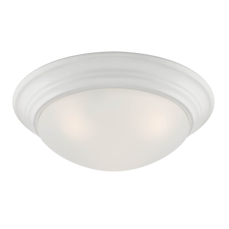 Plafonnier encastré 2 lumières 14 po Jipp, Blanc mat