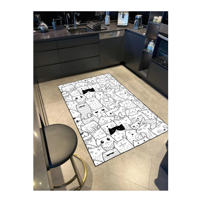 Caricature de tapis à motif géométrique à motif géométrique et tapis lavable