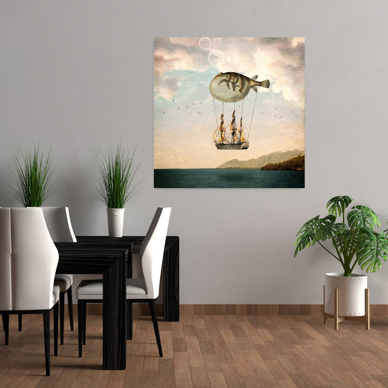 The Big Journey Contemporary Fish Urban Art, 36" H x 36" W