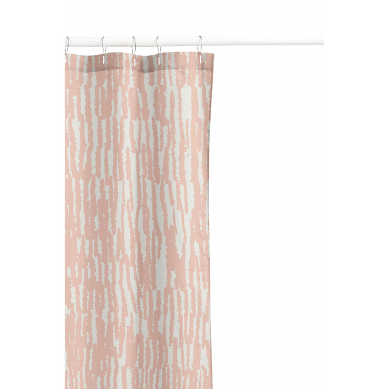 Tartan Block Ultra-Thin Lightweight Shower Curtain, Pink Geometric 4