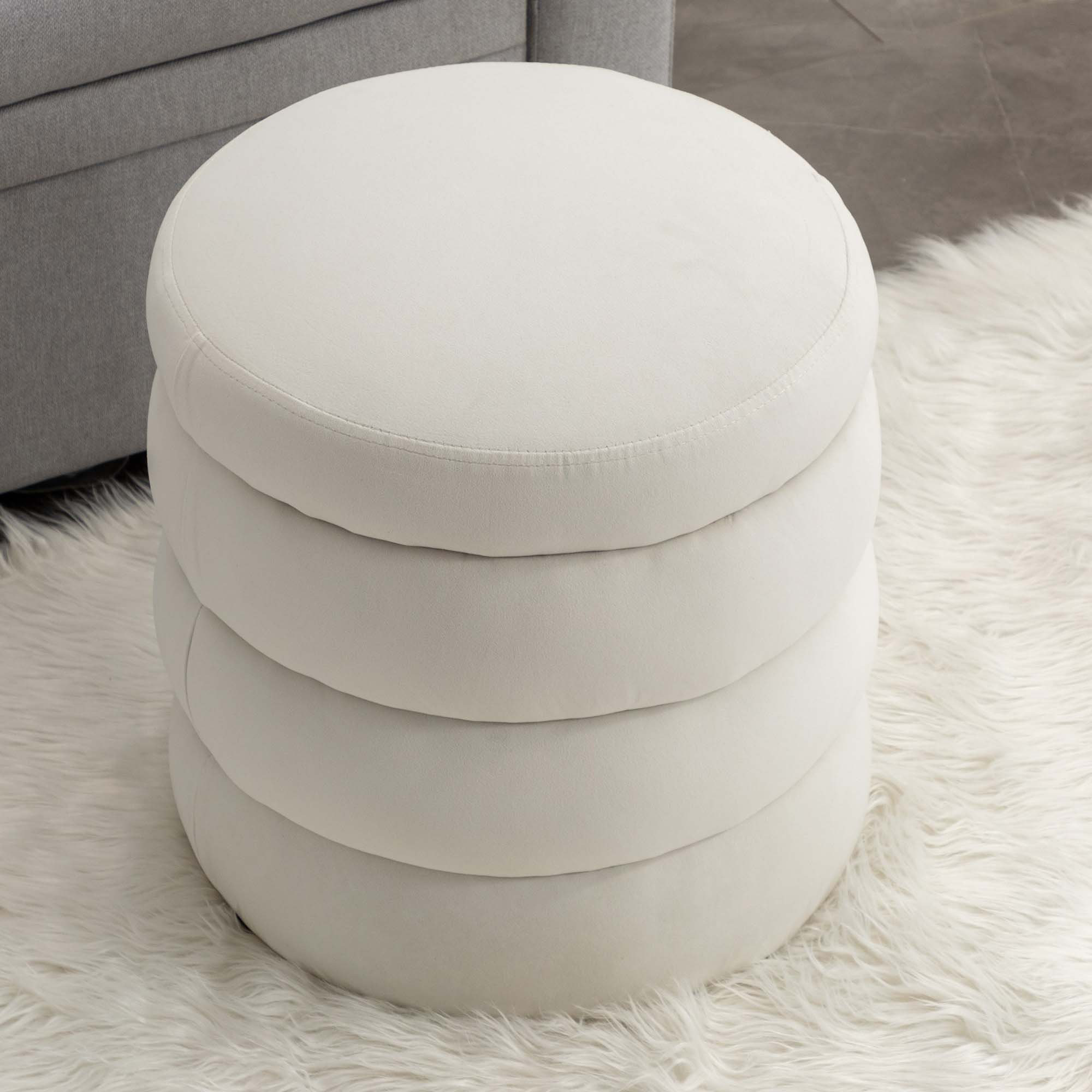 Mercer41 Soft Round Ottoman Footrest Stool | Wayfair