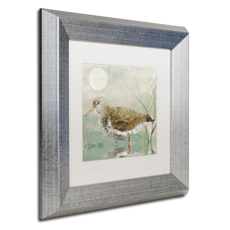 «Sand Piper II» par Jadaya, impression encadrée, H 11 po x l 14 po x P 0,5 po, Blanc