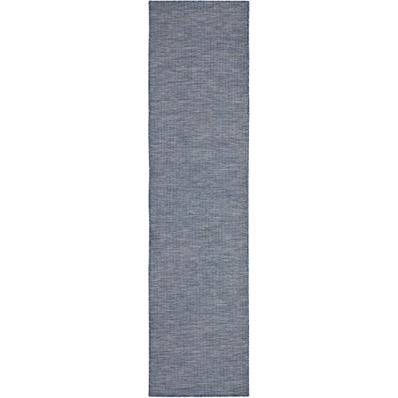 Tapis terre cuite intérieur / extérieur Lillehammer, Marine, Tapis de couloir 2 pi 2 po x 8 pi