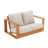 Outdoor Eucalyptus Loveseat With Cushions