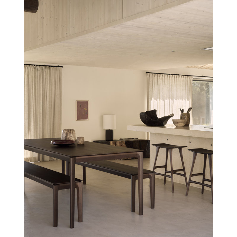 Bok Solid Wood Dining Table, 30"H x 79"L x 37.5"W, Teak Brown