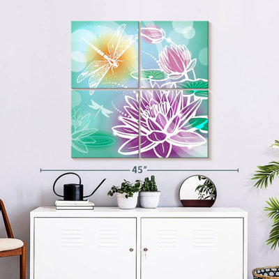 Harnek fleurs de lotus et libellules