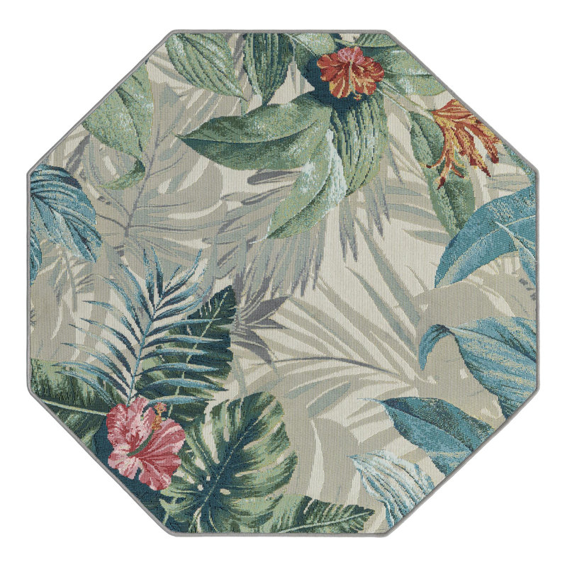 Anniston Multi_Unique Loom Kula Outdoor Modern Rug, Octagon 7'1" x 7'10"