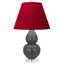 Matte Small Double Gourd Accent Lamp - Matte Ash, Lucite - Ink Black with Rose Red Lining Shade-1298750552-1298750554-1298750557