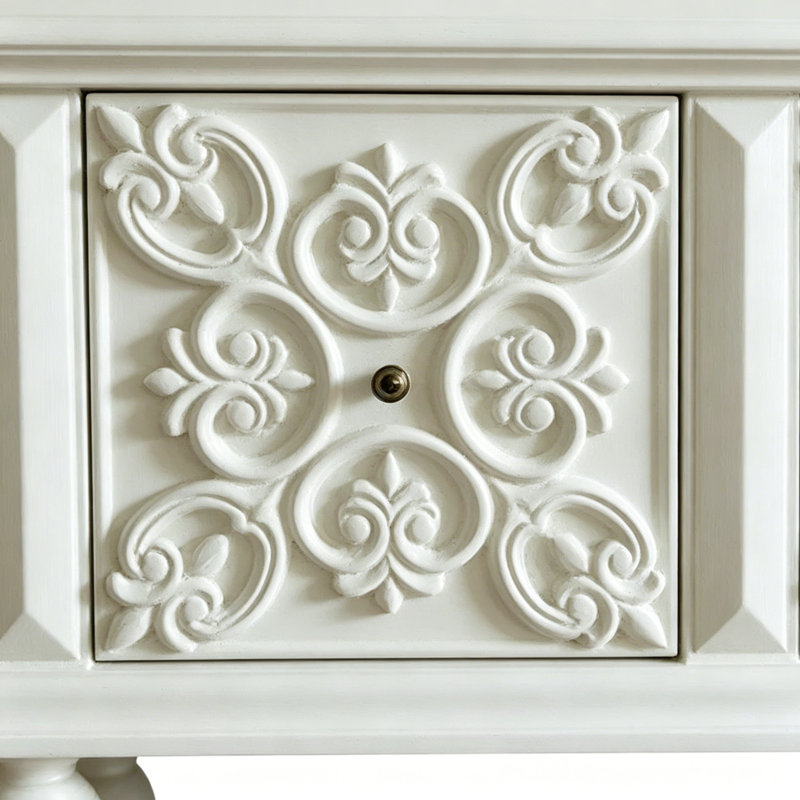 Armoire d'entrée en bois massif American Country, Blanc