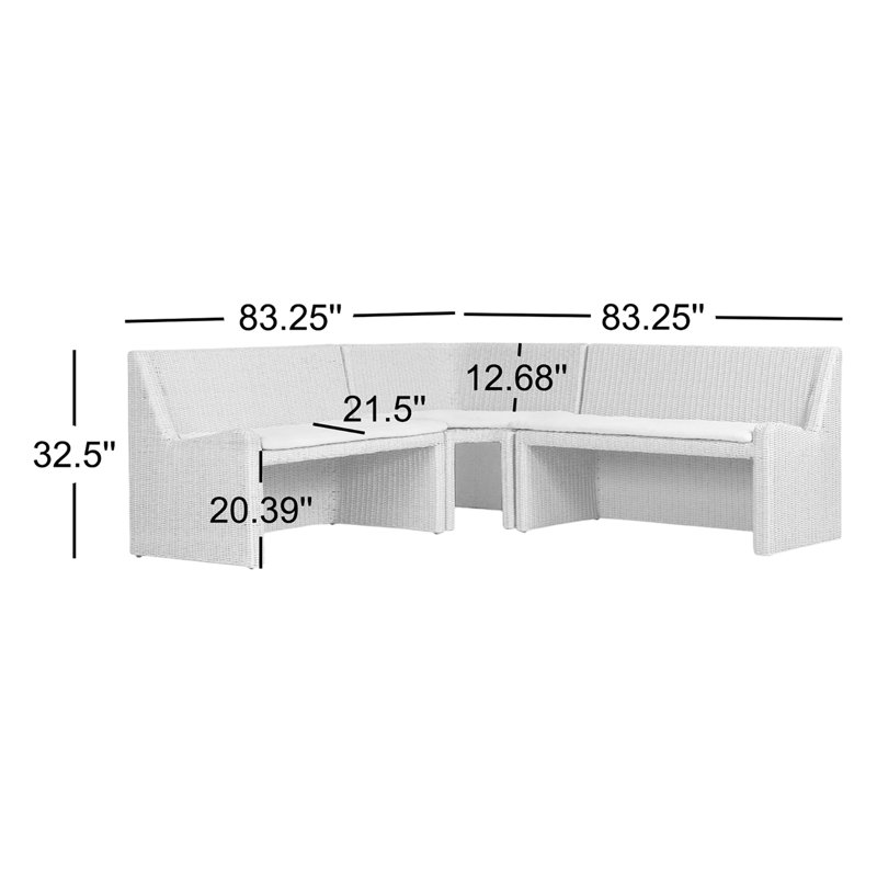 Senna Outdoor L-Shape Dining Banquette
