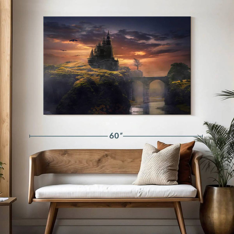 Lilie Castle Fantasy Landscape, 34" H x 51" W