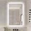 Miroir de salle de bain avec lumières à DEL avant et rétro-éclairé, anti-buée, pour miroirs de salle de bain à fixation murale, 3 couleurs et 5 niveaux de luminosité, horizontal / vertical-110845044