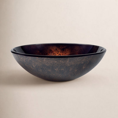 Copper Glass Round Vessel Bathroom Sink