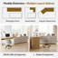 Bureau d'ordinateur en L 97,6 po avec commode extensible avec tiroirs de rangement-37882647