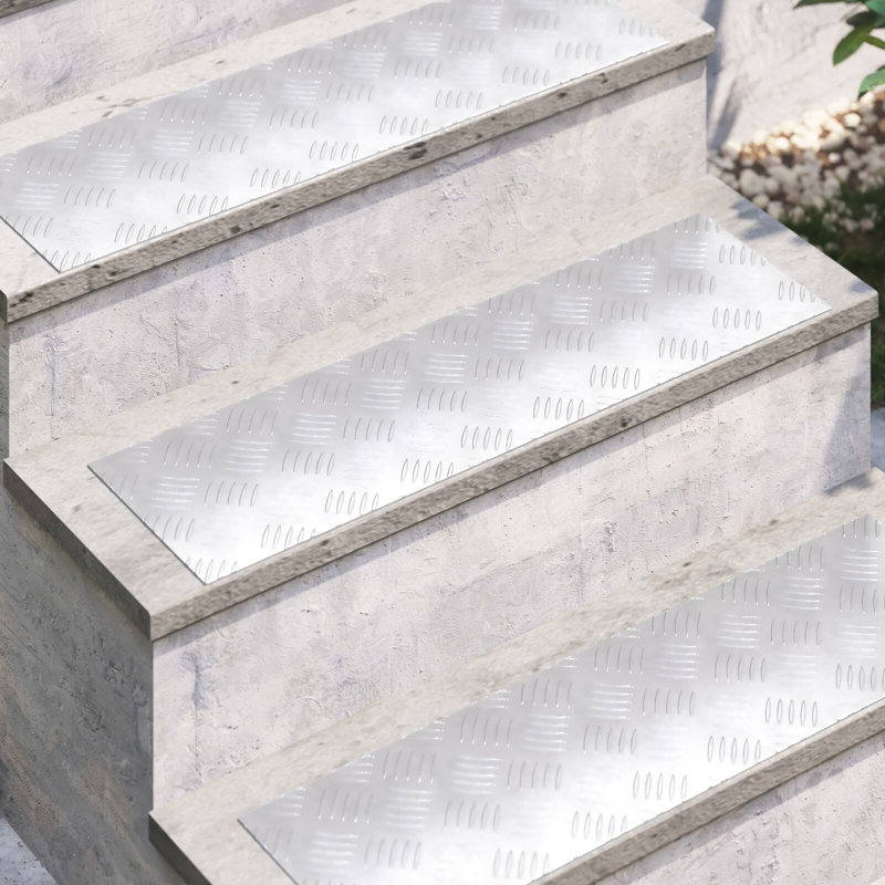 Aluminium Stair Treads Rectangular, Rectangle 20cm x 70cm, Silver