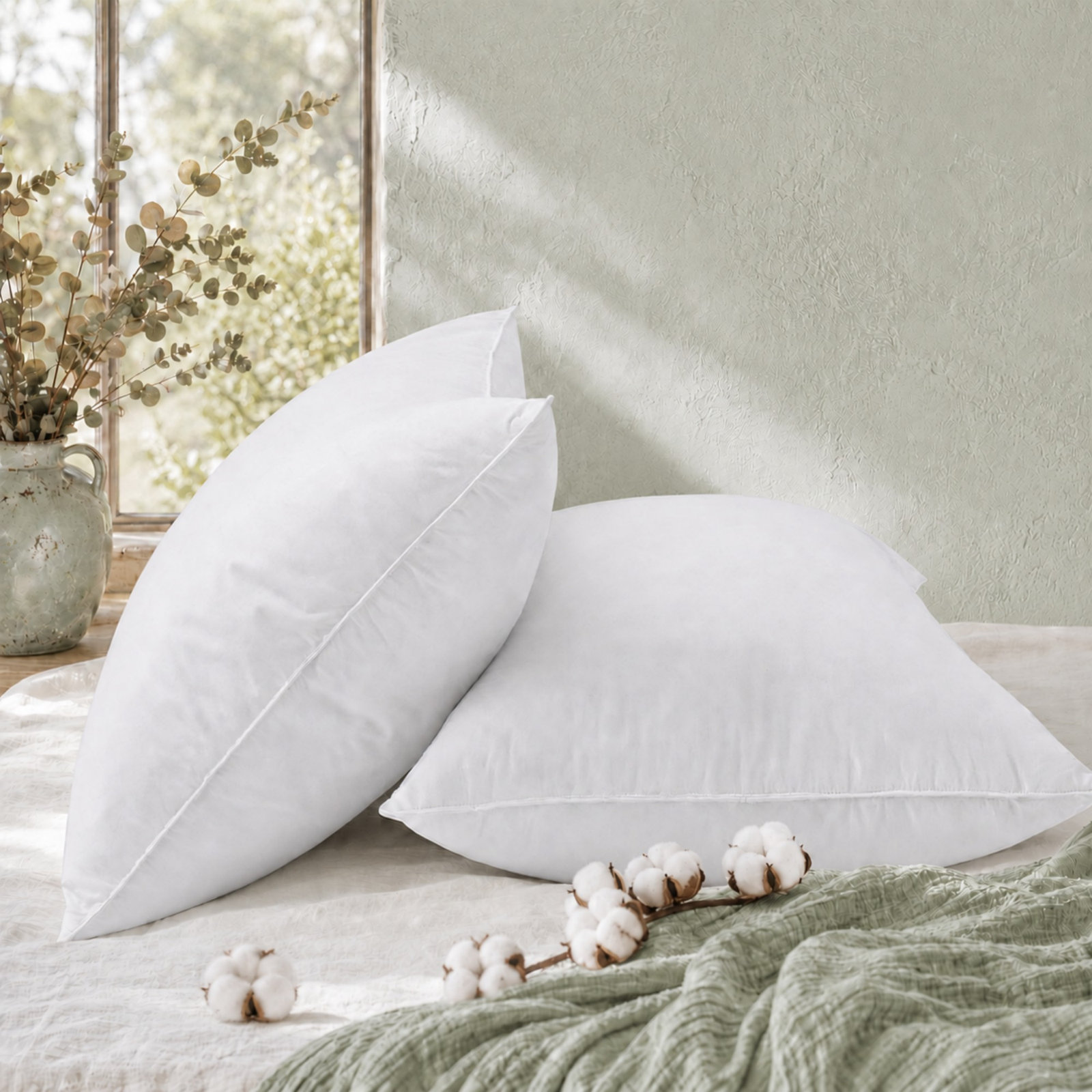 Medium Feather Down Pillow, Queen, White
