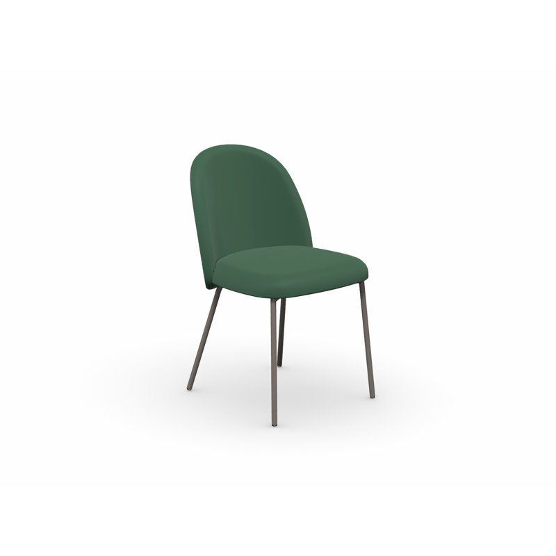Chaise d'appoint rembourrée Tuka, Taupe mat, Vert forêt
