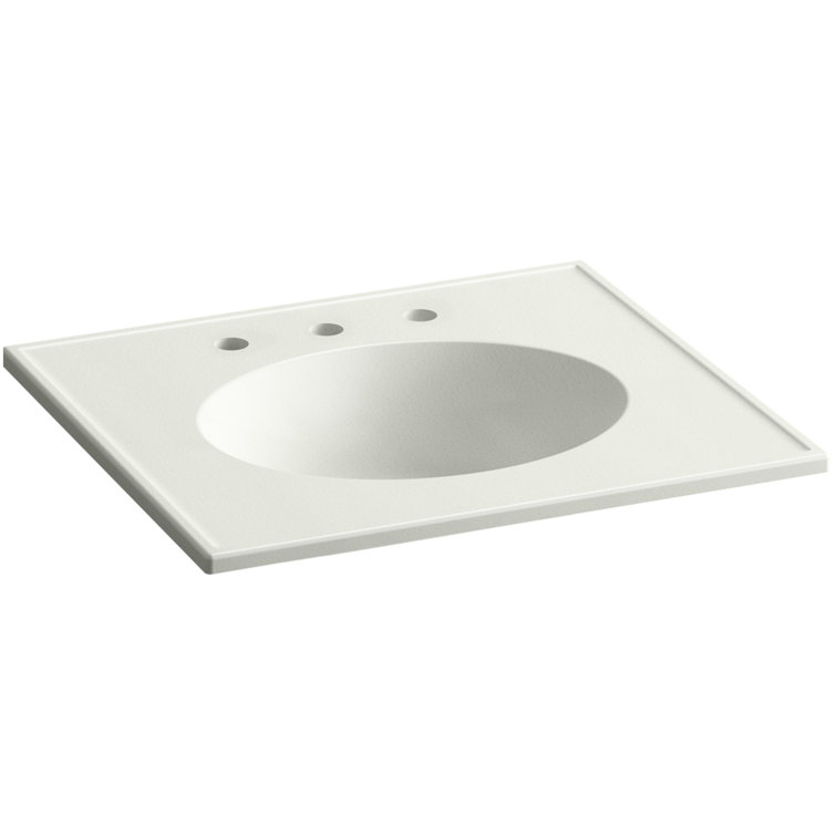 Devonshire Impressions Ceramic Rectangular Dual Mount Bathroom Sink with Overflow