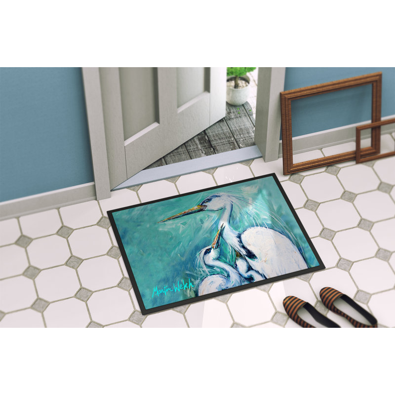 Paillasson d’intérieur anti-dérapant Sahara Mother Love Crane, Rectangle 1 pi 6 po x 2 pi 3 po