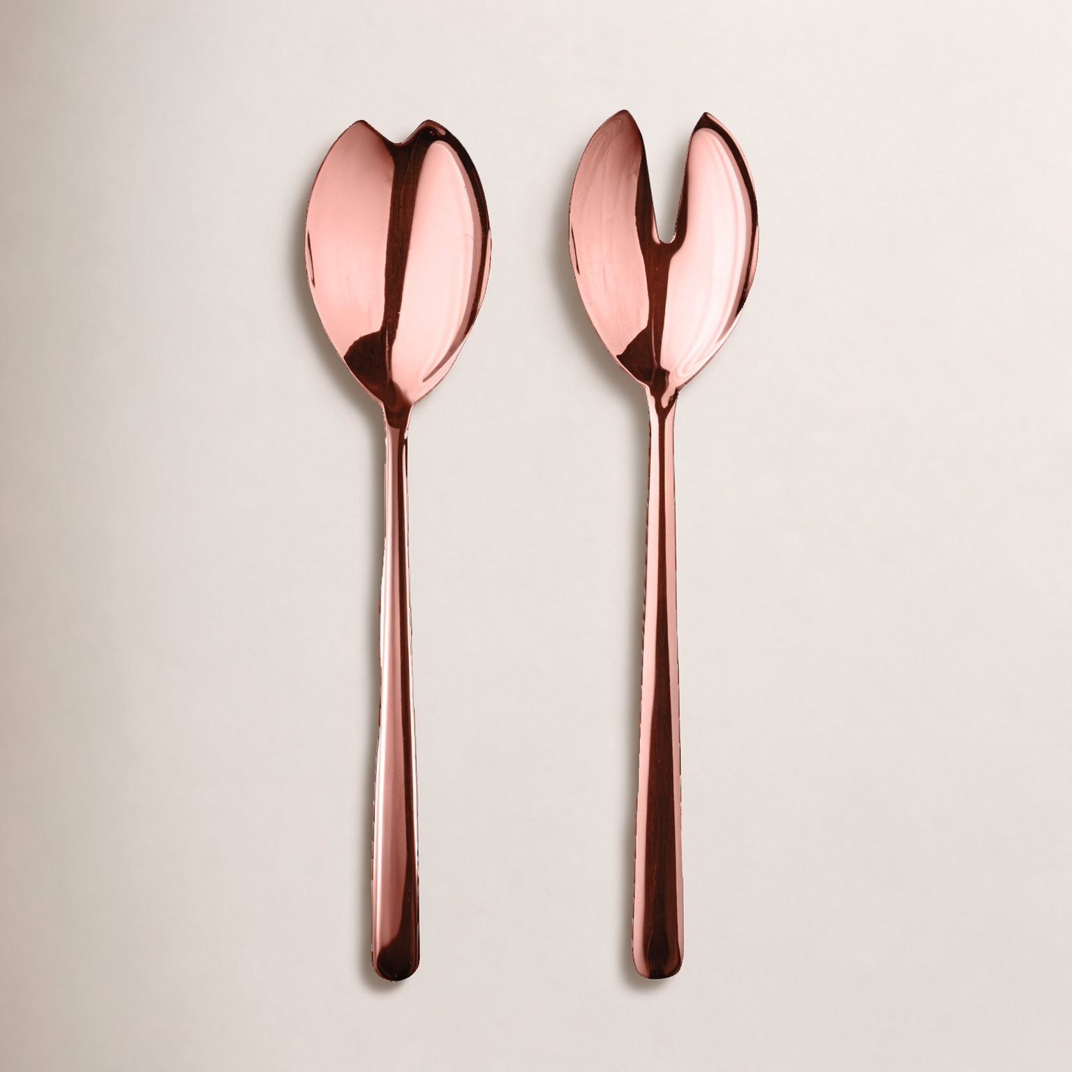 Linea Stainless Steel Salad Servers, Bronze